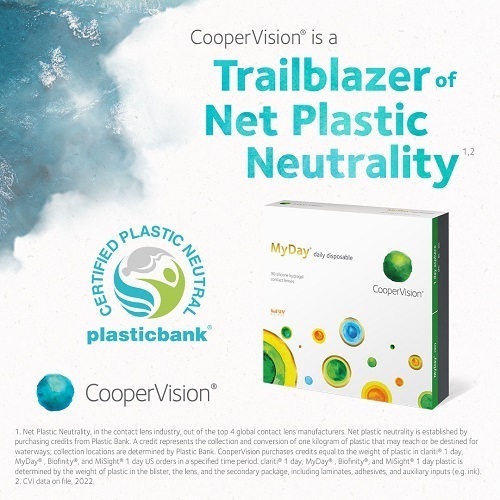 CooperVision is a trailblazer of net plastic neutrality MyDay social post.
