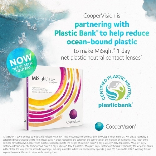 CooperVision is partnering with Plastic Bank to make MiSight lenses net plastic neutral.