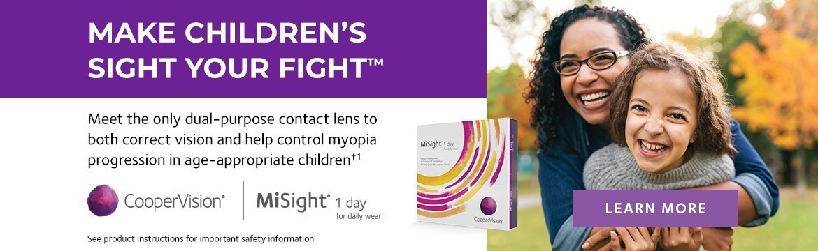 Make children&#039;s sight your fight. Meet the only dual-purpose contact lens to both correct vision and help control myopia progression in age-appropriate children. MiSight 1 day