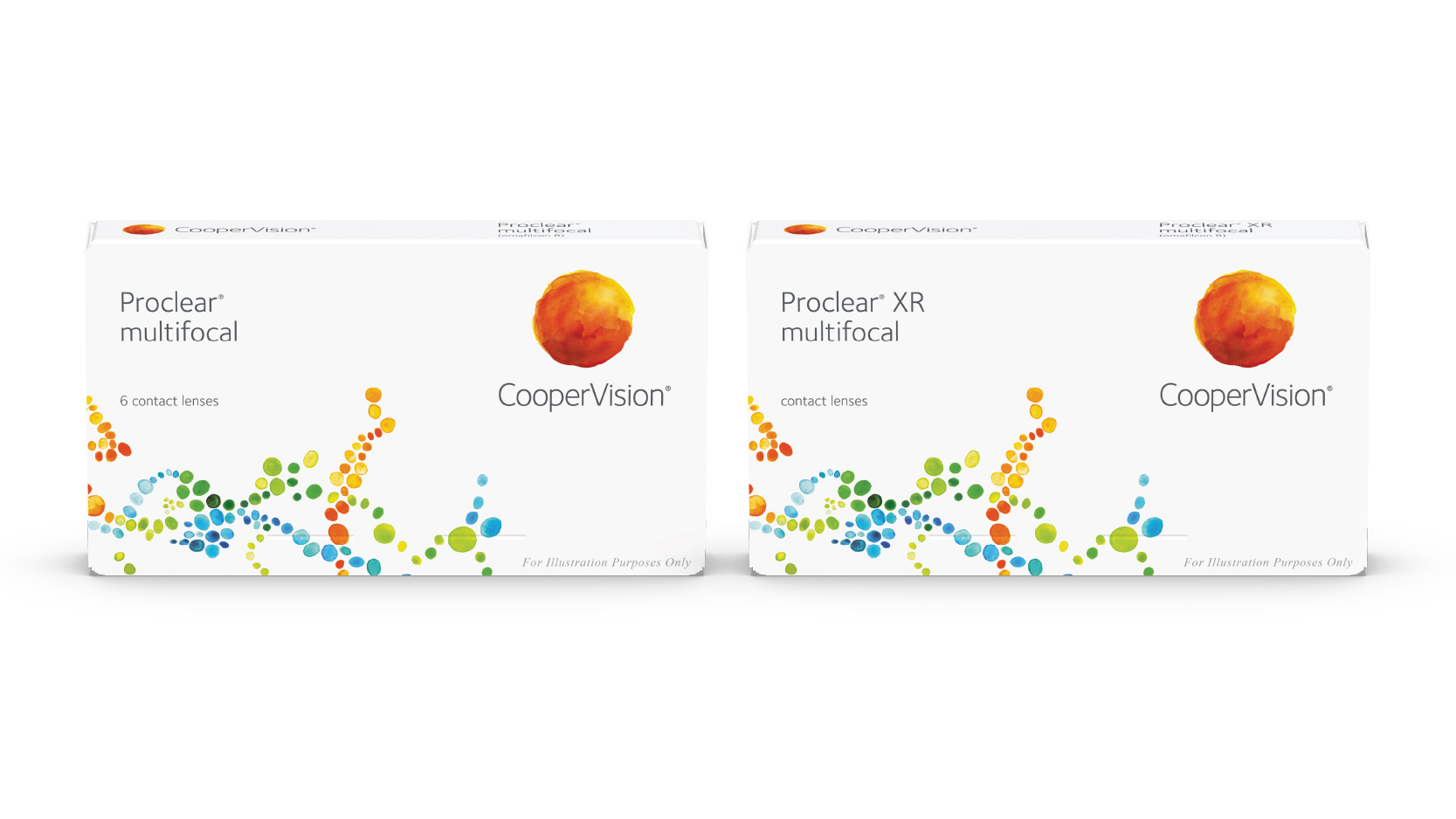 Proclear multifocal and XR mutlifocal product shots