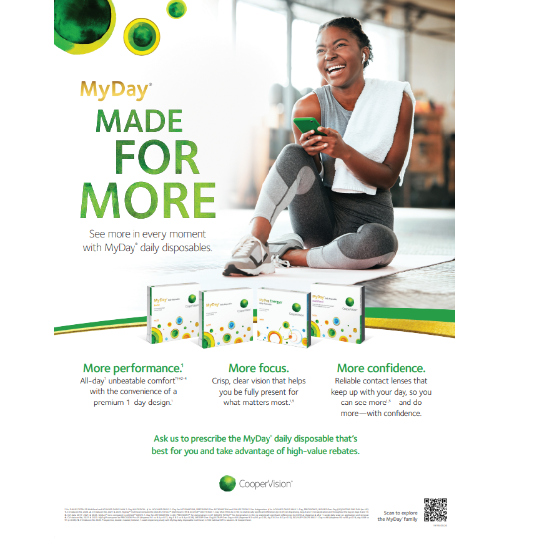 See more in every moment 
with MyDay daily disposables. 