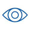icon of a singular eye in the color blue