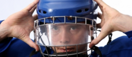 young boy wearing helmet
