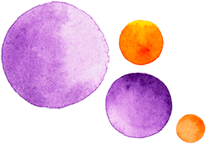 purple and orange watercolors
