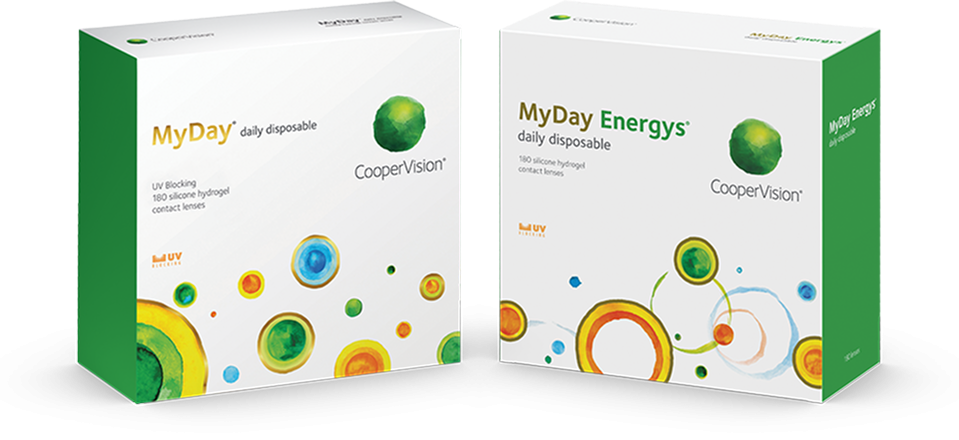 MyDay® spherical portfolio contact lens boxes including MyDay Energys® now available in 180-pack