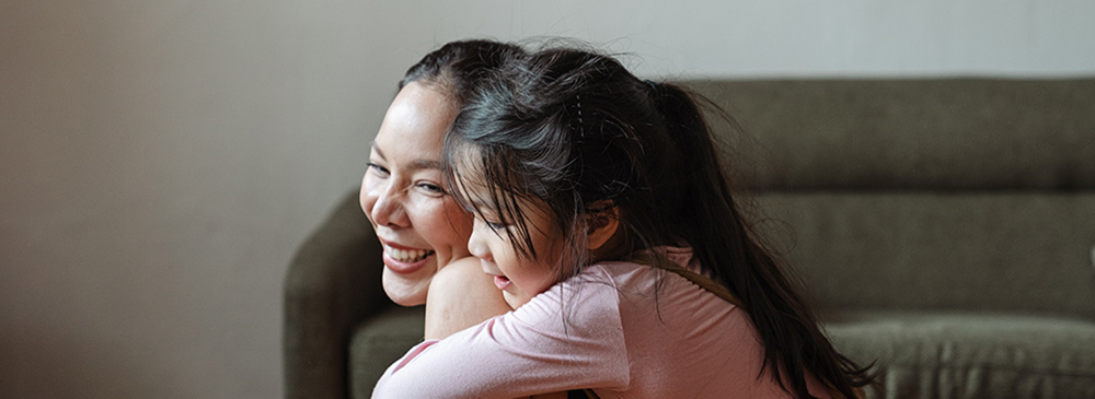 Mother looking at daughter