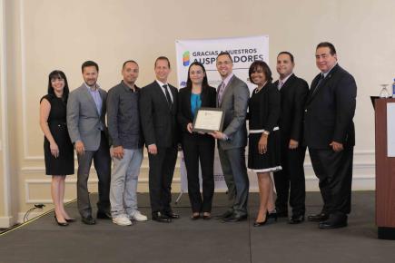 Members of the CooperVision Environmental, Health and Safety team accept 2017 Puerto Rico Manufacturers Association honors, including the Environmental Innovation Project of the Year Award.