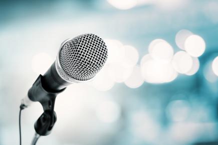 closeup of microphone