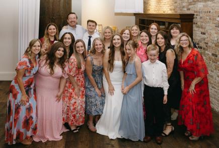 cropped photo of the Elite Eye Care Team celebrating an employee's wedding
