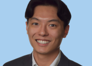 Cropped headshot of Myopia Collective Student Change Agent Chris Kang with blue background